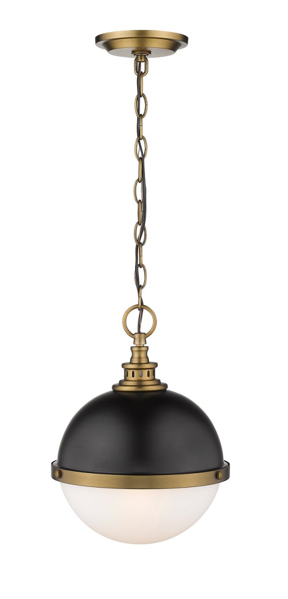 Suspension Peyton - Noir mat + Bronze d'usine 14 3/4" by Z-Lite | Luminaires & cie