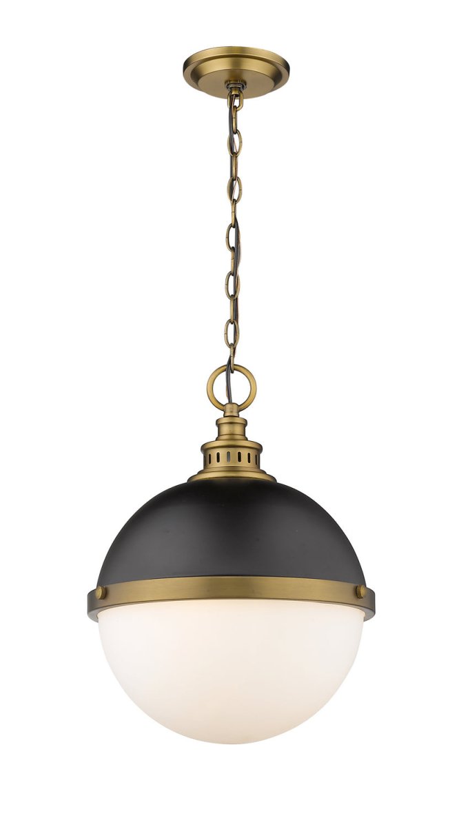 Suspension Peyton - Noir mat + Bronze d'usine 14 3/4" by Z-Lite | Luminaires & cie
