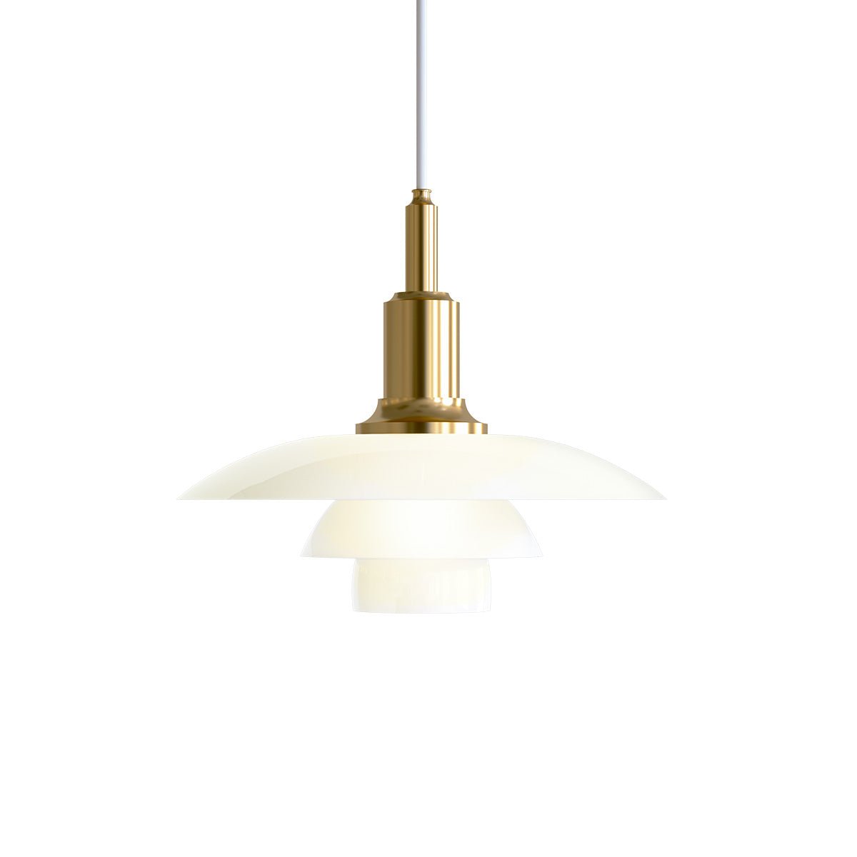 Suspension PH 3½ - 3 Glass - Laiton métallisé by Louis Poulsen | Luminaires & cie