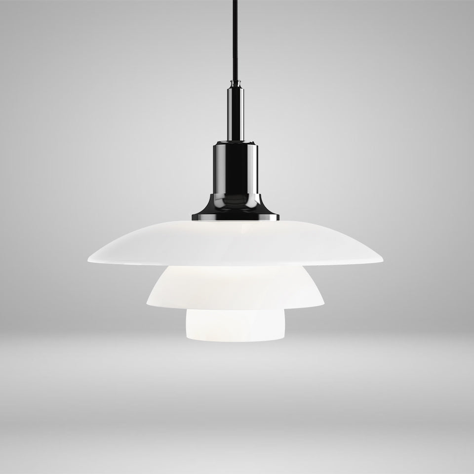 Suspension PH 3½ - 3 Glass - Noir métallisé by Louis Poulsen | Luminaires & cie