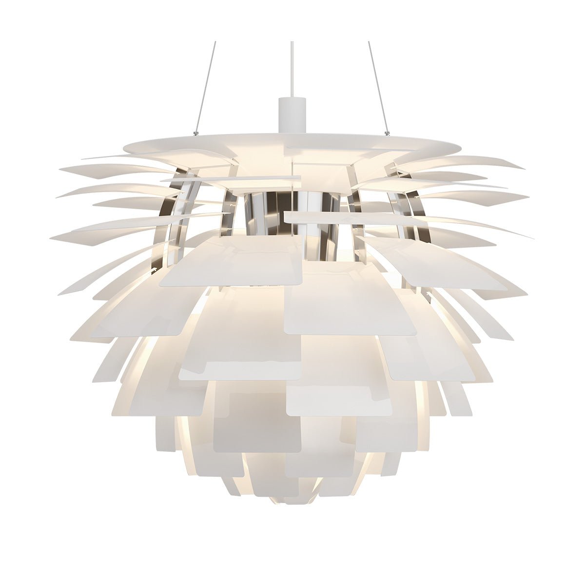 Suspension PH Artichoke - 33.1" Blanc DEL 3000°K (Dim 0 - 10V) by Louis Poulsen | Luminaires & cie