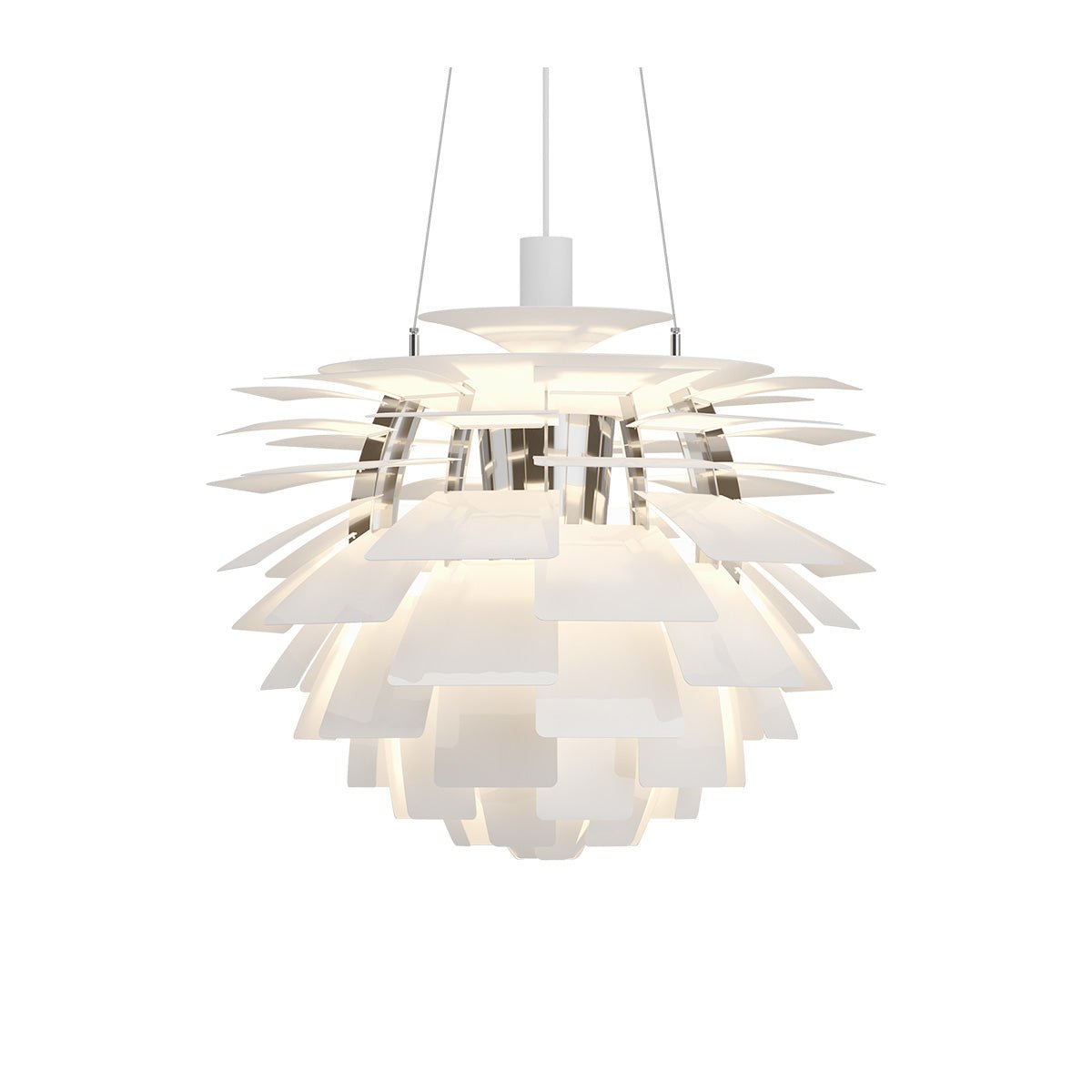 Suspension PH Artichoke - 23.6" Blanc DEL 2700°K (Dim 0 - 10V) by Louis Poulsen | Luminaires & cie