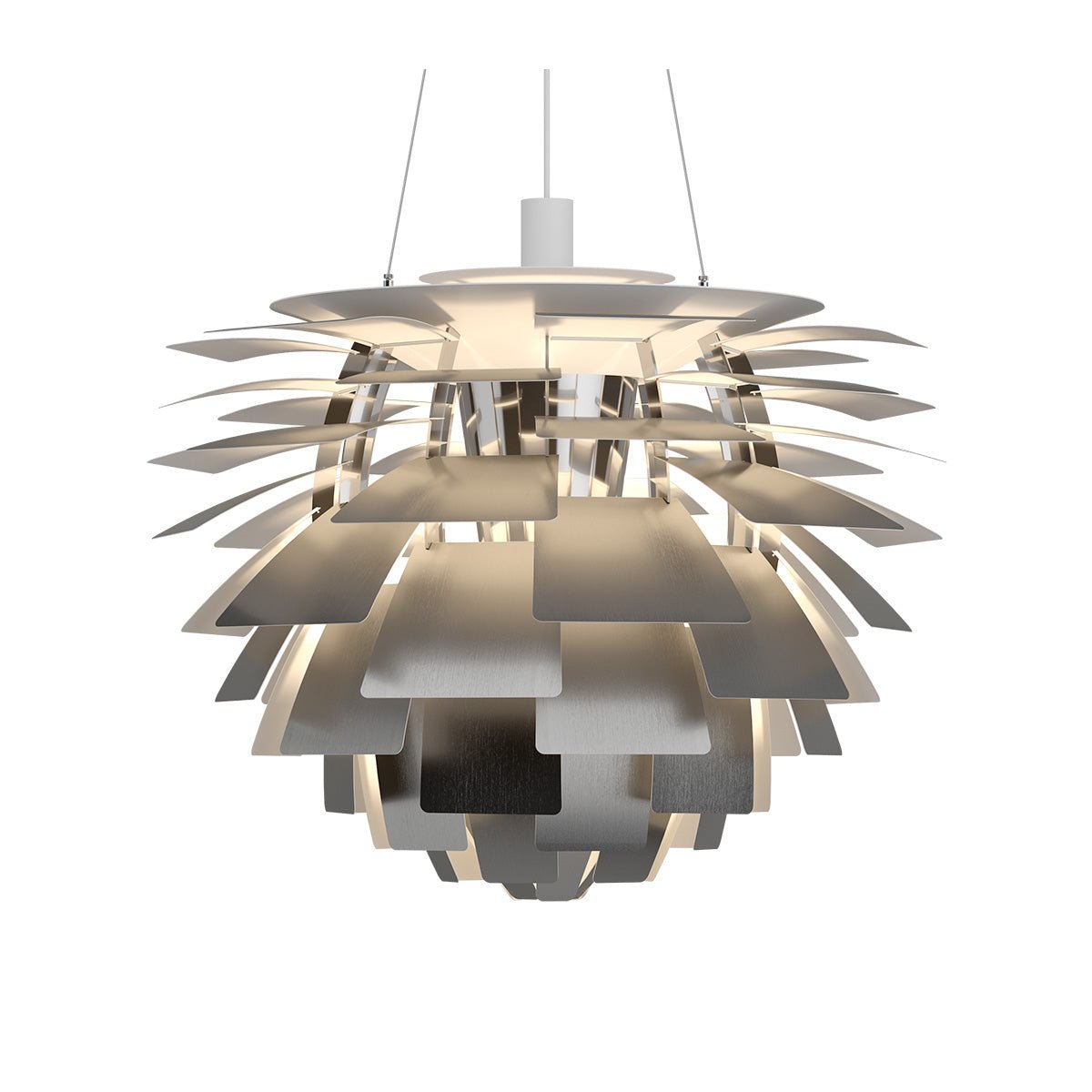 Suspension PH Artichoke - 28.3" Acier inoxydable DEL 2700°K (Dim 0 - 10V) by Louis Poulsen | Luminaires & cie