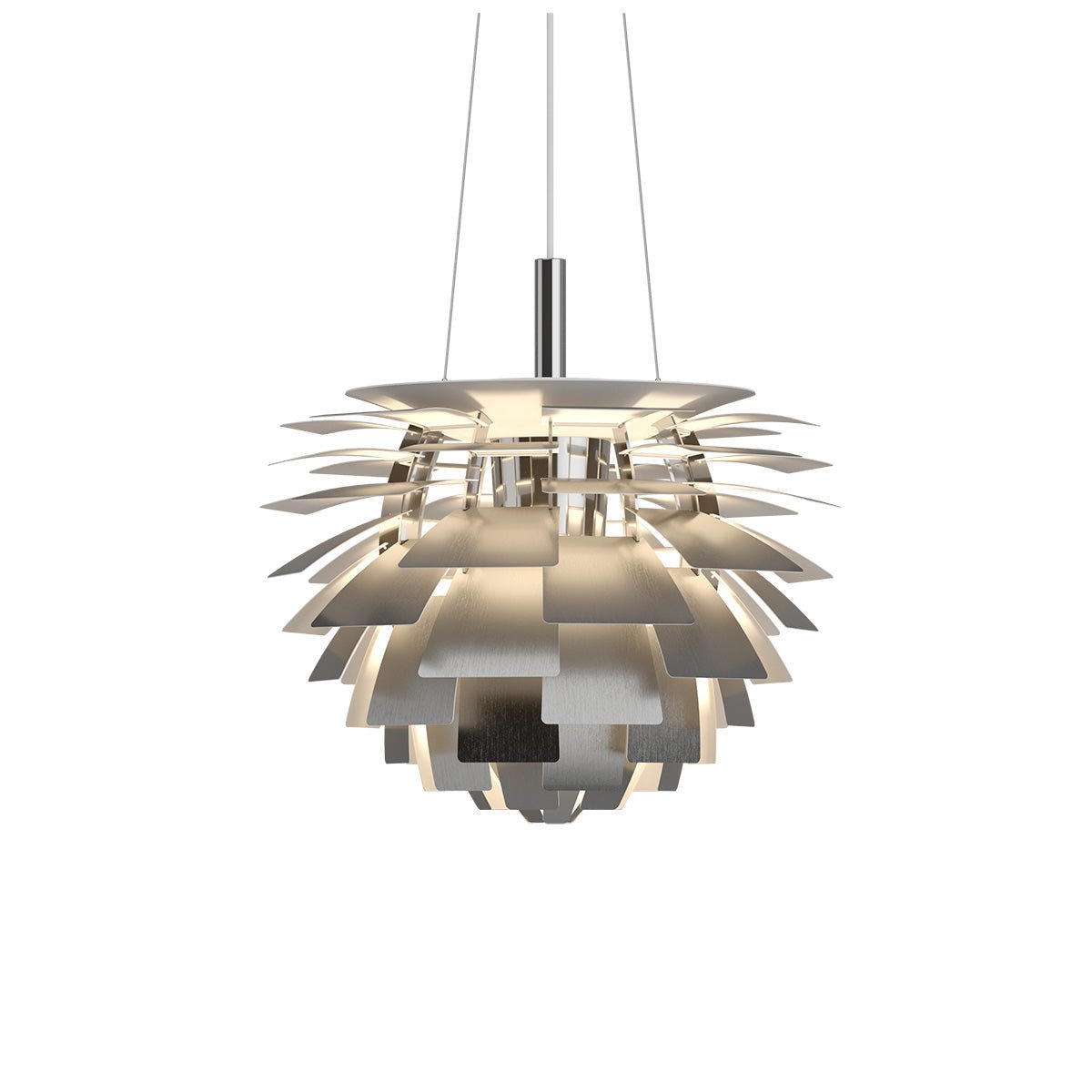 Suspension PH Artichoke - 18.9" Acier inoxydable DEL DIM2WRM 3000°K - 1800°K by Louis Poulsen | Luminaires & cie