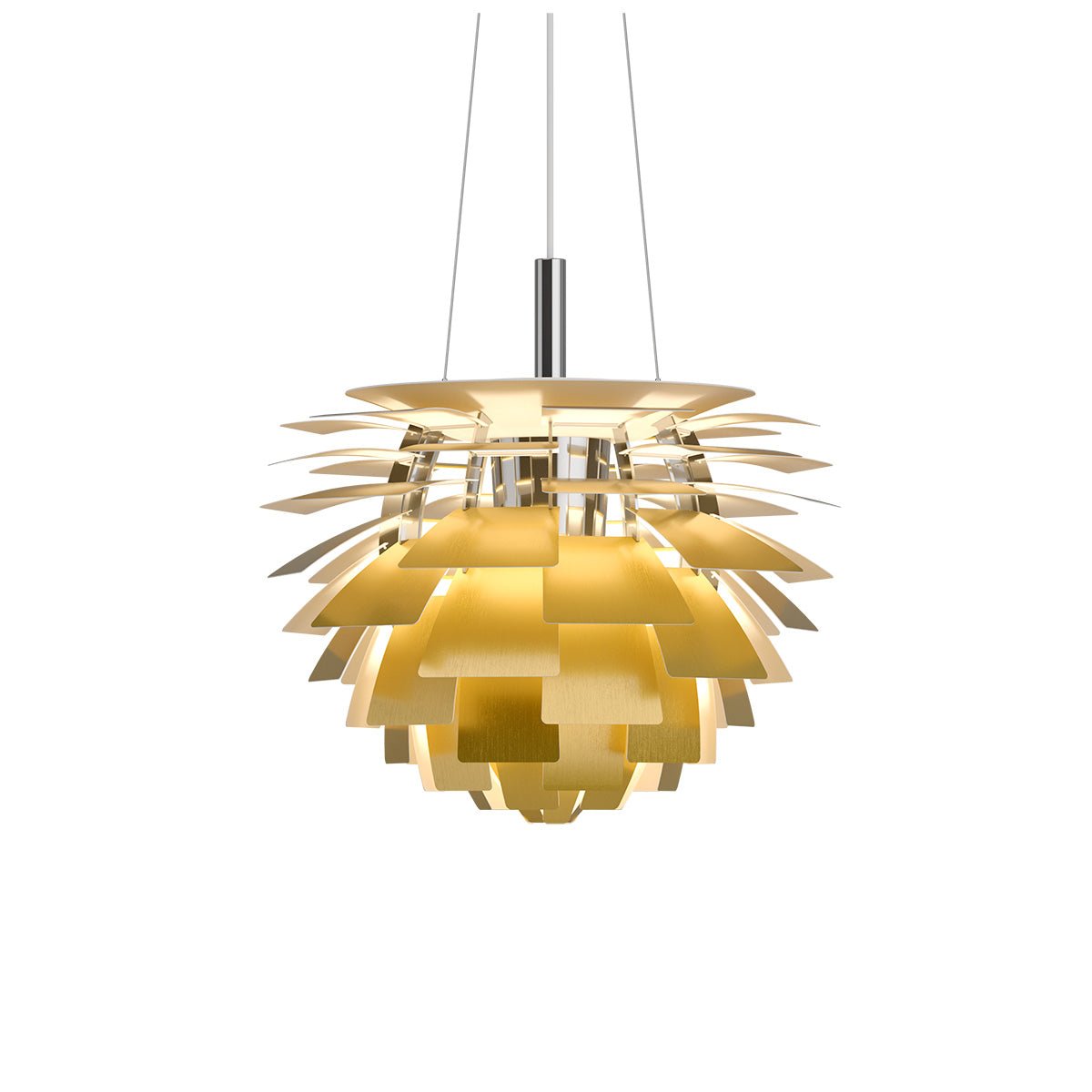 Suspension PH Artichoke - 18.9" Laiton DEL DIM2WRM 3000°K - 1800°K by Louis Poulsen | Luminaires & cie