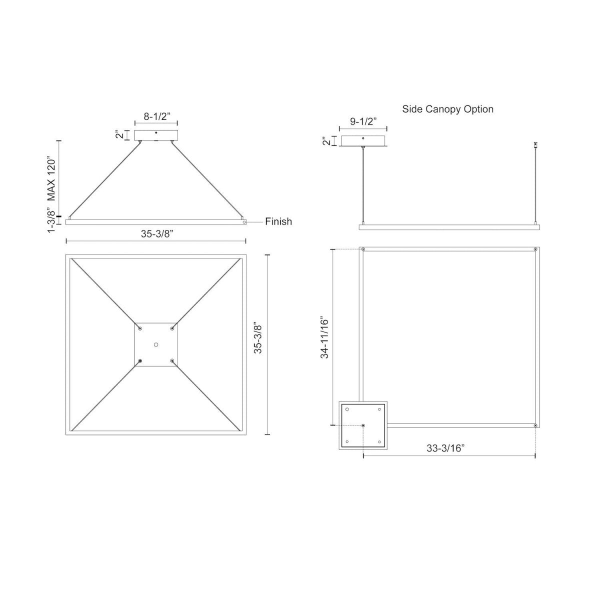 Suspension Piazza - Or brossé 35 3/8" by Kuzco Lighting | Luminaires & cie