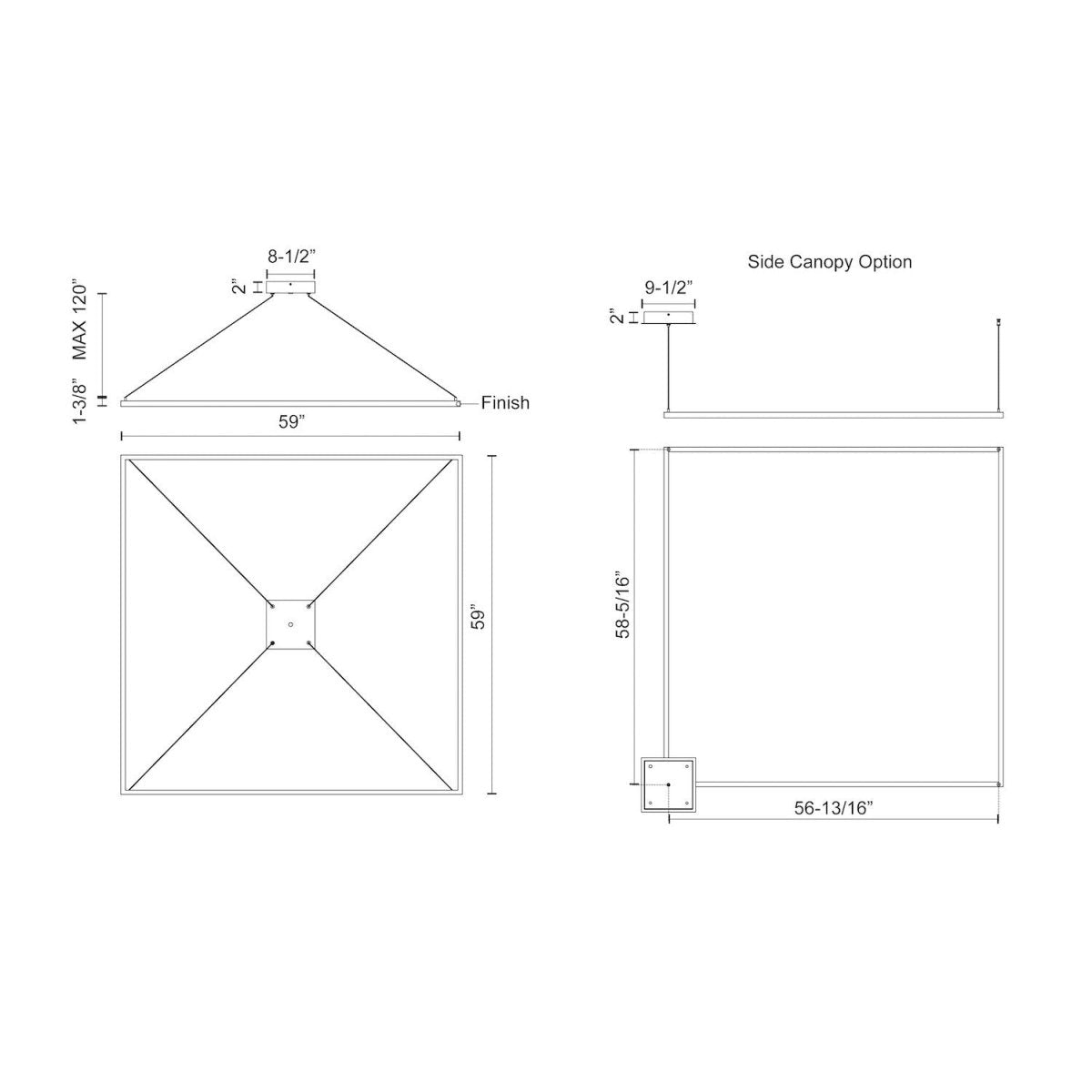 Suspension Piazza - Or brossé 59" by Kuzco Lighting | Luminaires & cie