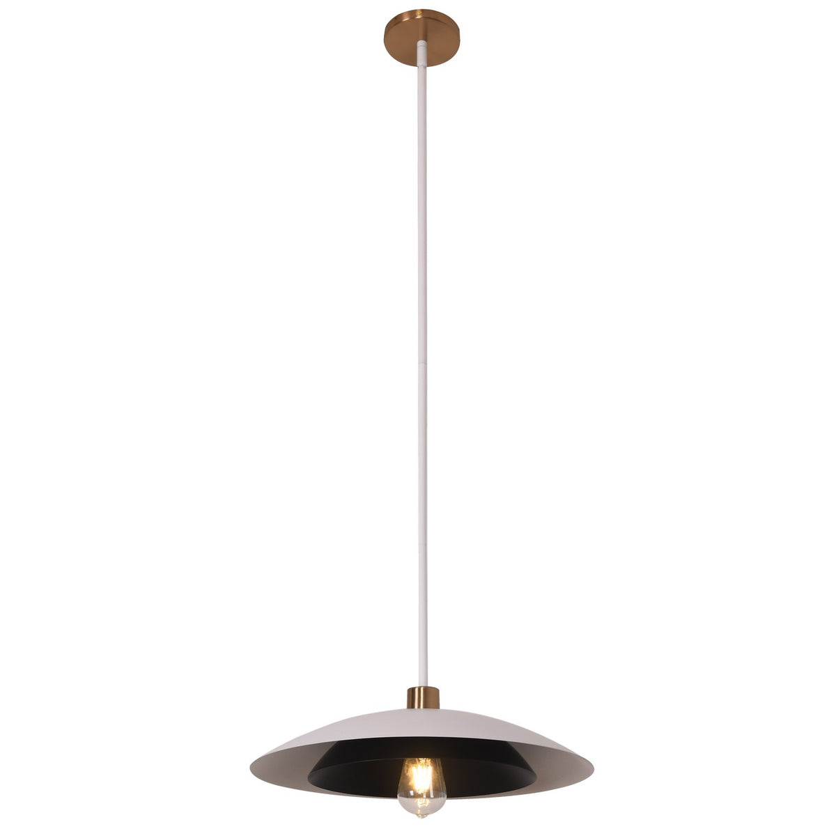 Suspension Pima Blanc mat & Noir mat / Laiton vieilli – vue 2