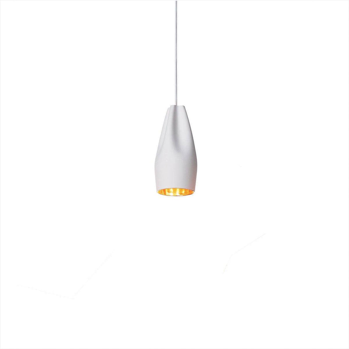 Suspension Pleat Box - Blanc/Or Pleat Box 13 (5.12") Incandescent E26 by Marset | Luminaires & cie