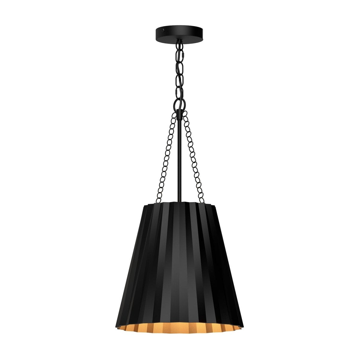 Suspension Plisse - Noir mat 12 1/8" by Alora Lighting | Luminaires & cie