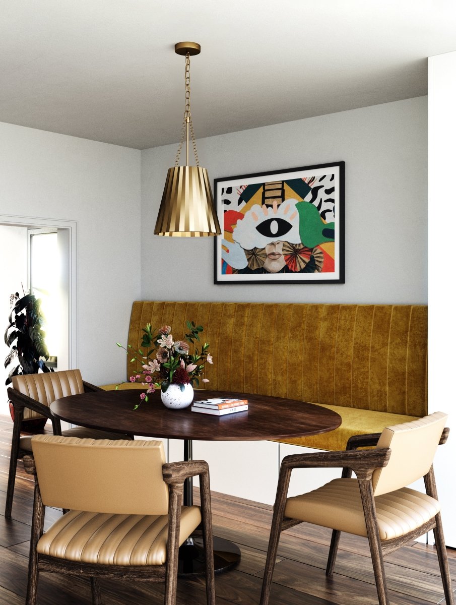 Suspension Plisse - Or vieilli 16" by Alora Lighting | Luminaires & cie