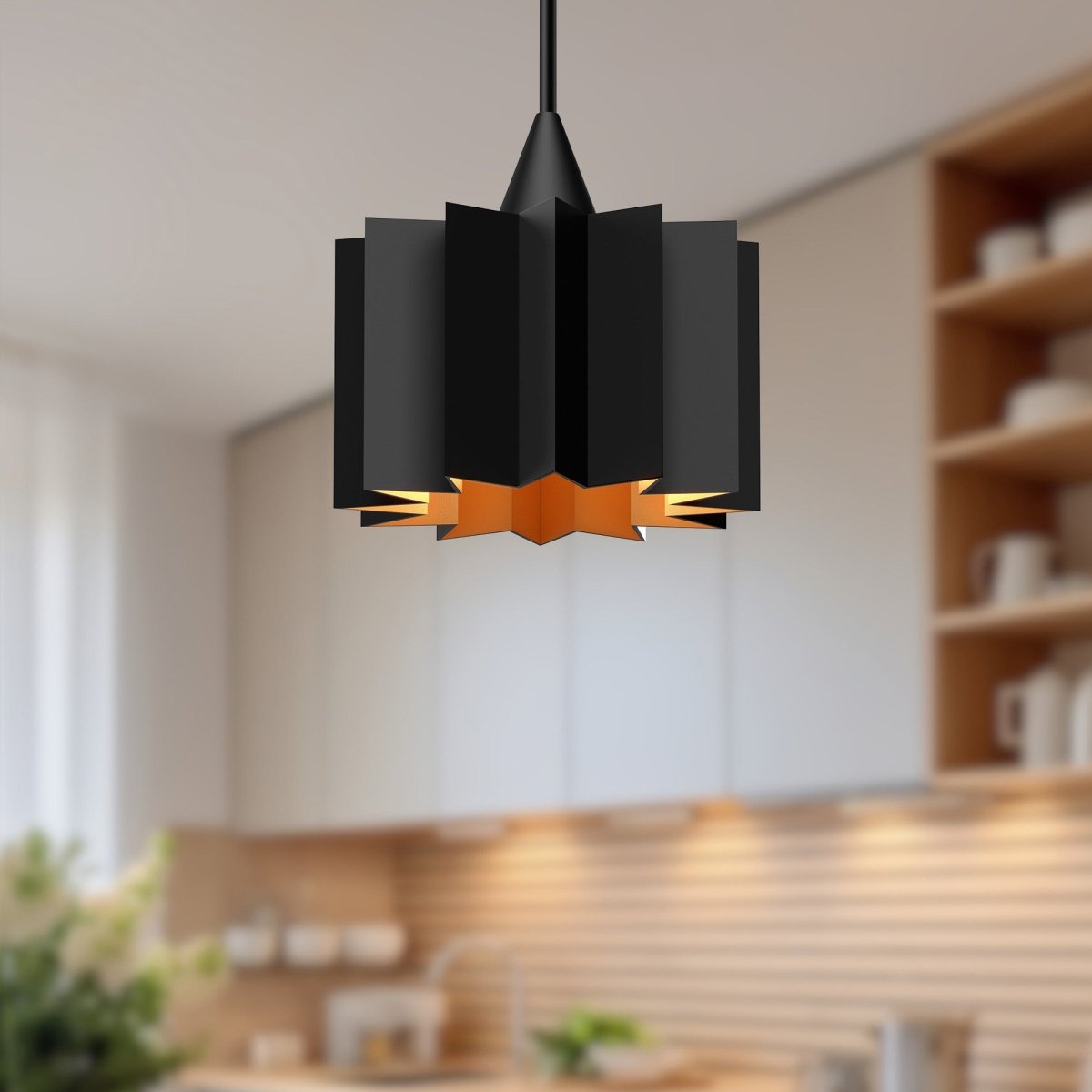 Suspension Plisse - Noir mat 11 5/8" by Alora Lighting | Luminaires & cie