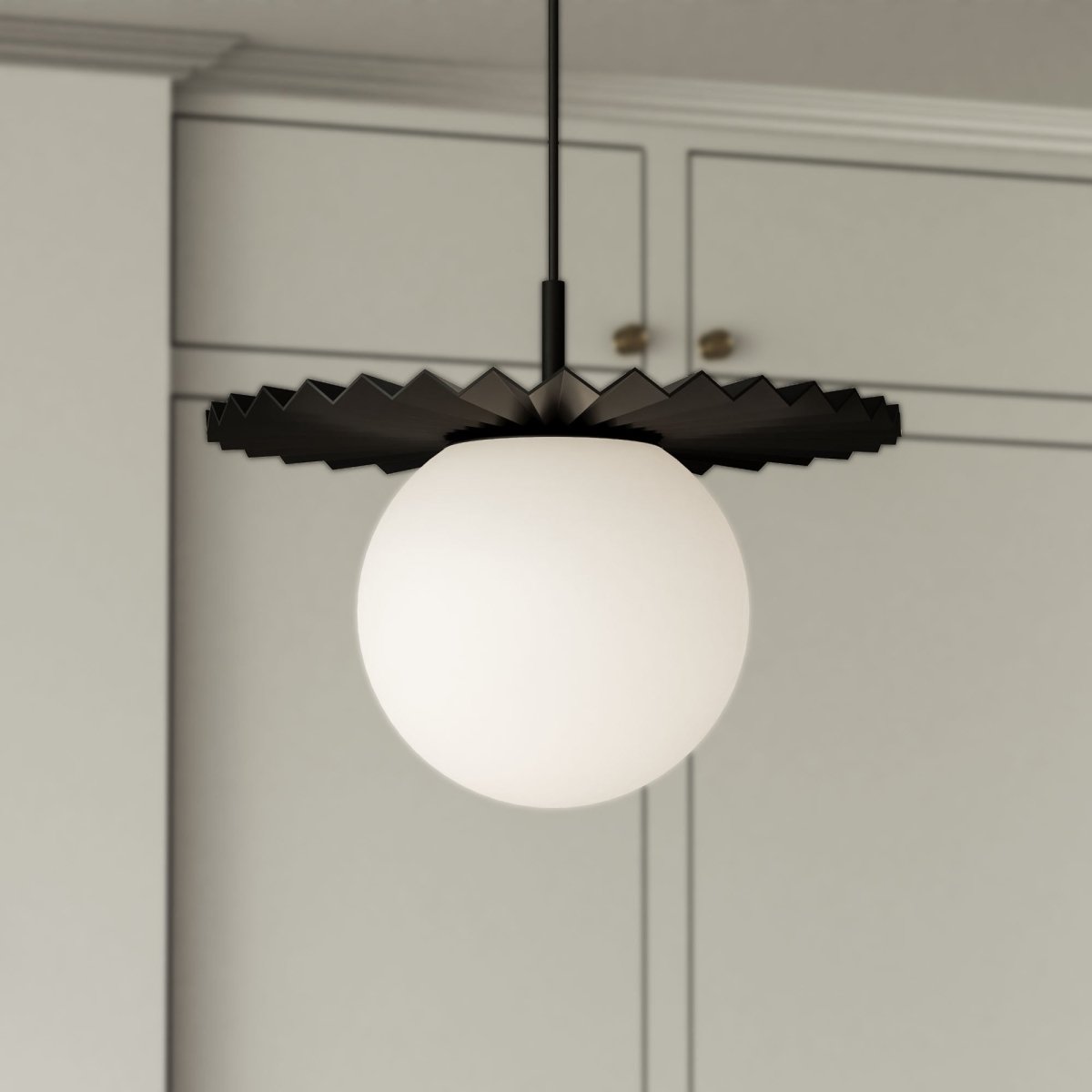 Suspension Plume - Verre mate mat / opale mate 13 7/8" by Alora Lighting | Luminaires & cie