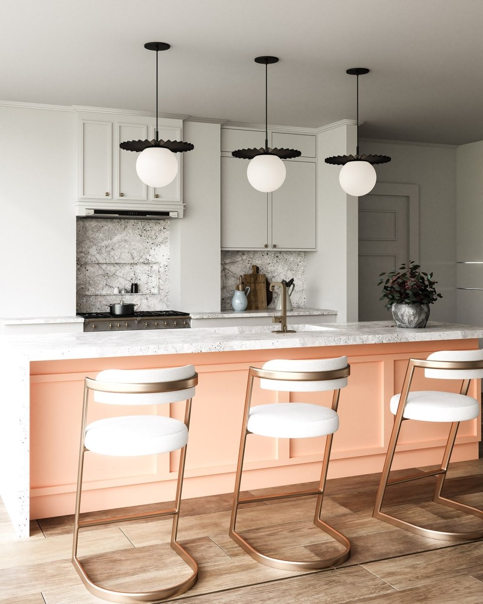 Suspension Plume - Verre mate mat / opale mate 13 7/8" by Alora Lighting | Luminaires & cie