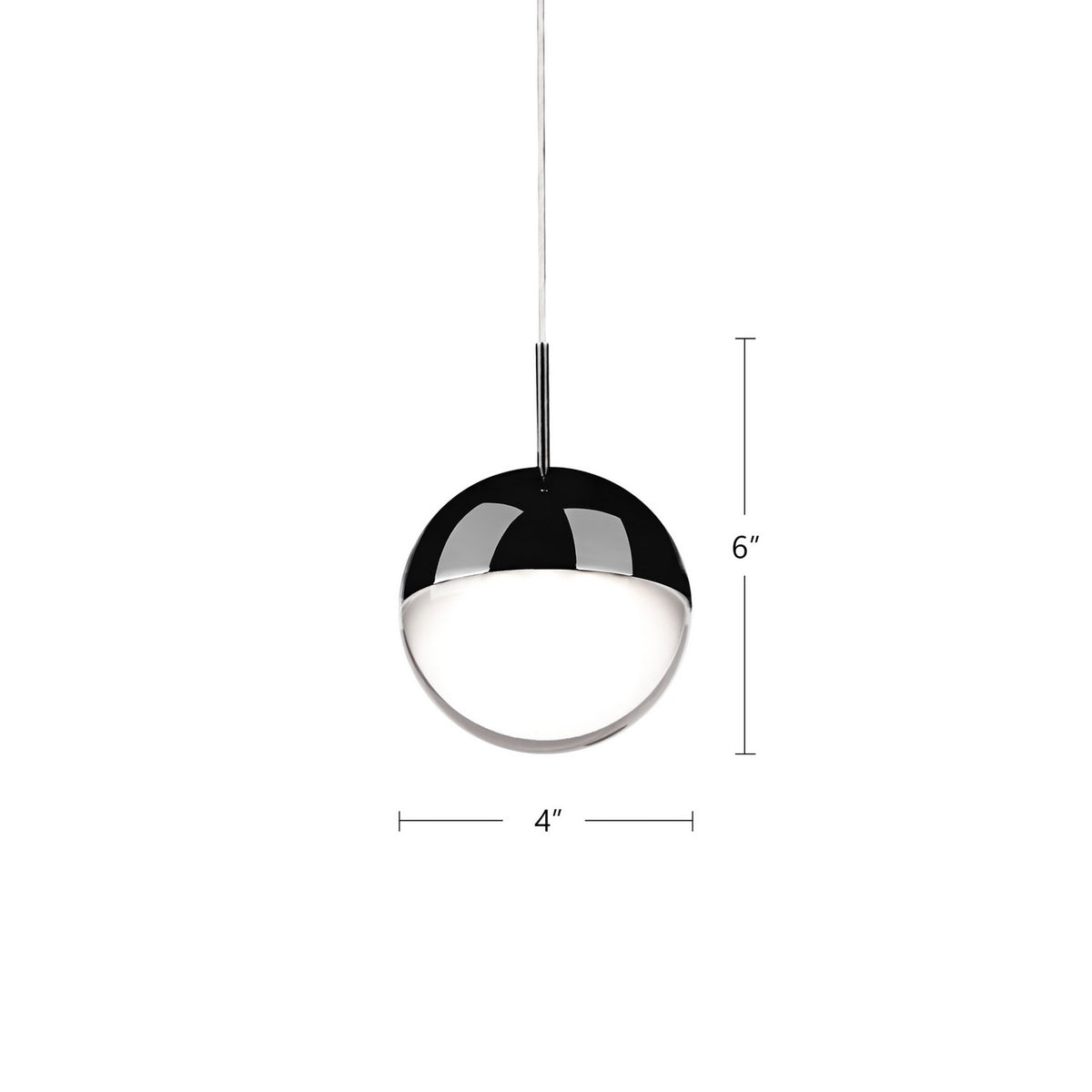 Mini-suspension Pluto Noir chrome – vue 2