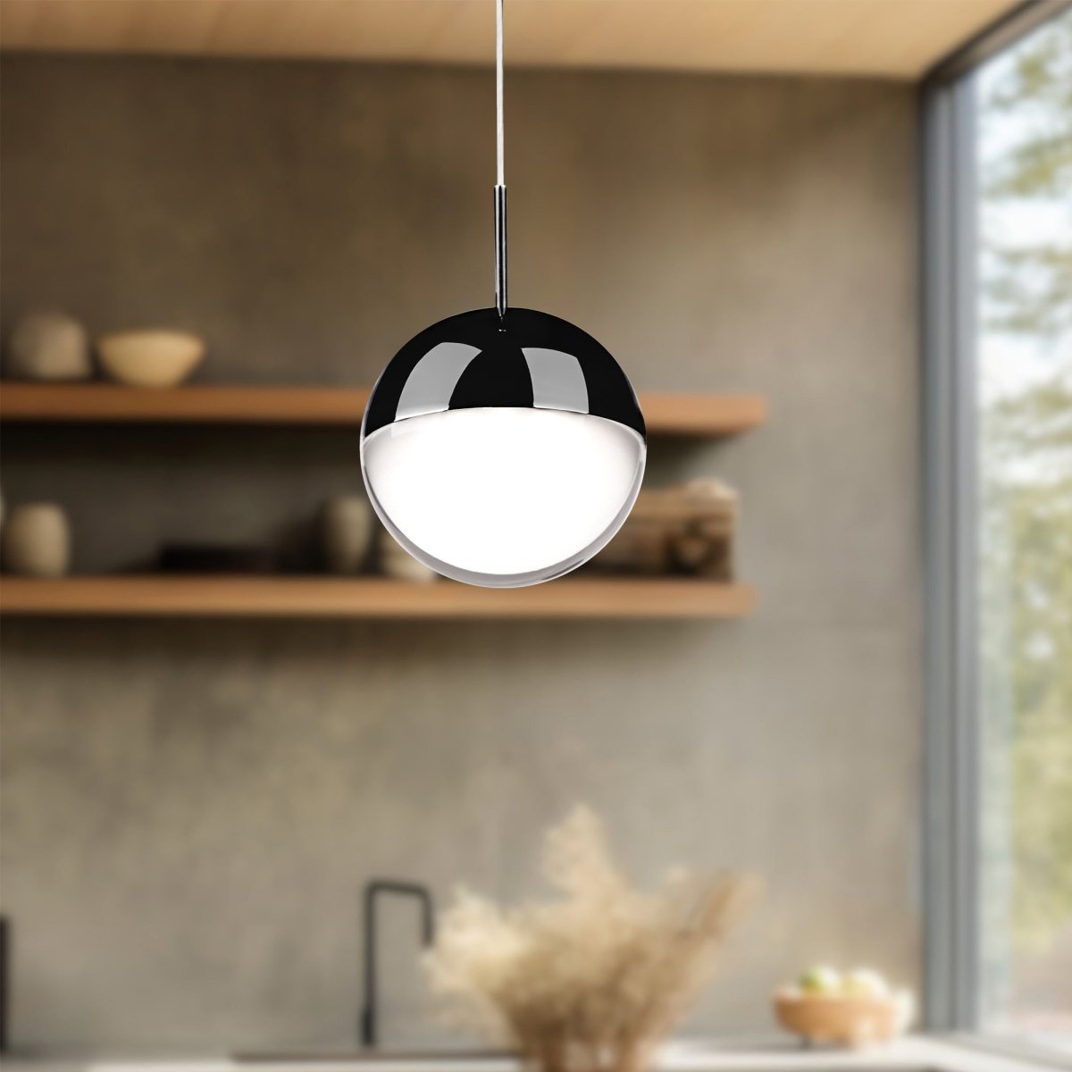 Suspension Pluto - Chrome noir by Kuzco Lighting | Luminaires & cie
