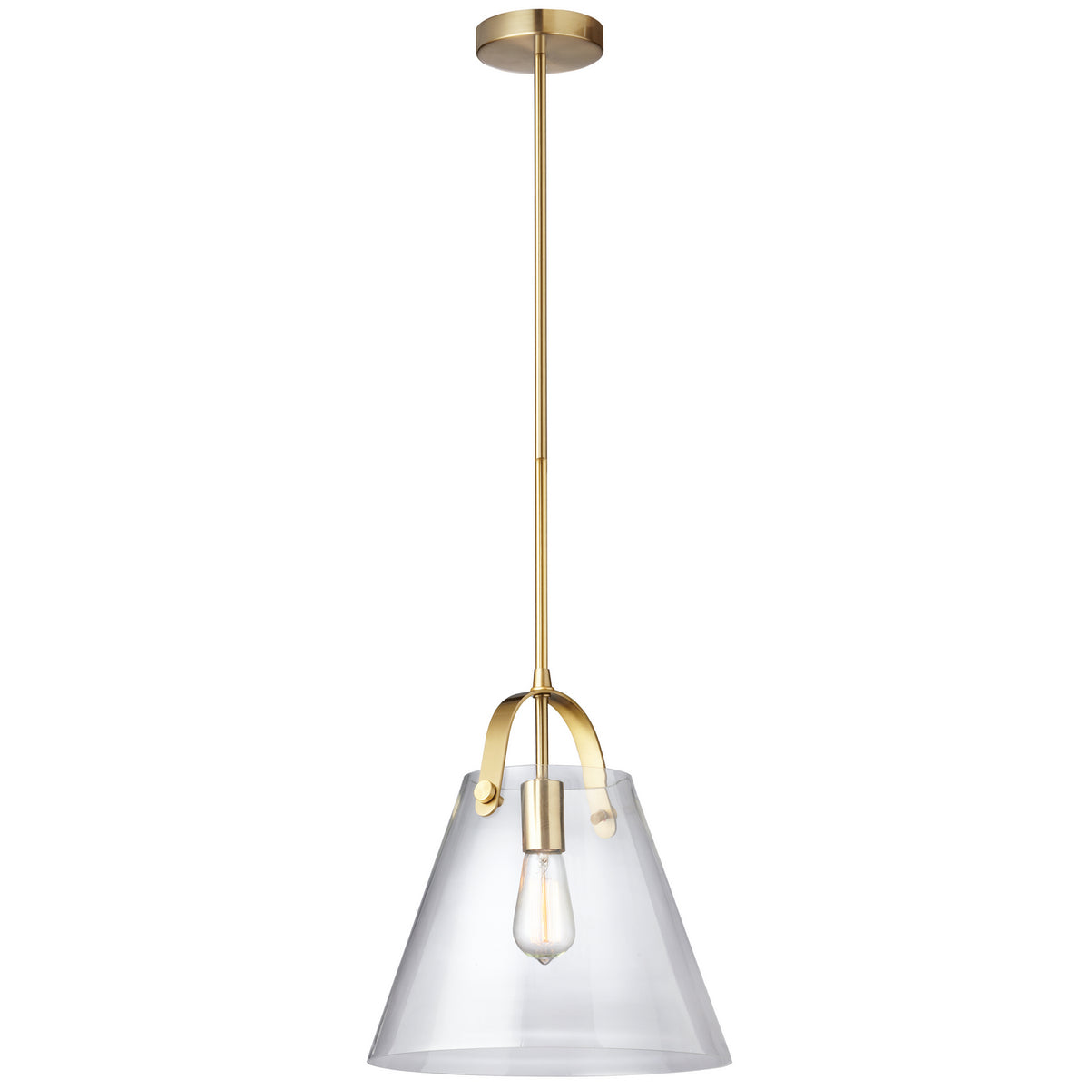 Suspension Polly Transparent / Laiton vieilli – Dainolite