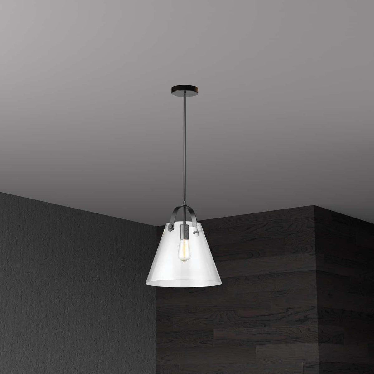 Suspension Polly Transparent / Noir – vue 2