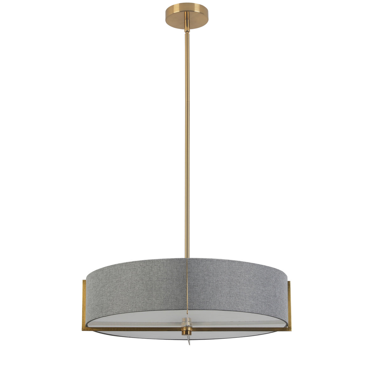 Suspension Preston 20 3/4", Gris, Laiton vieilli – Dainolite