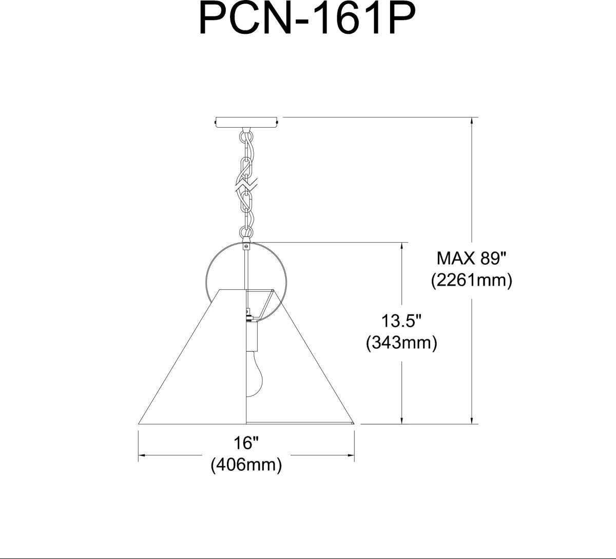 Suspension Princeton - Laiton vieilli Blanc 16" by Dainolite | Luminaires & cie