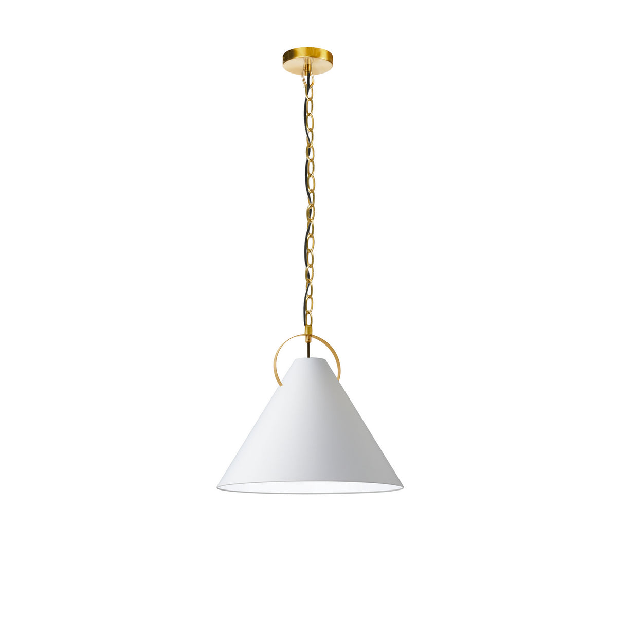 Suspension Princeton Laiton vieilli, Blanc, 16" – Dainolite