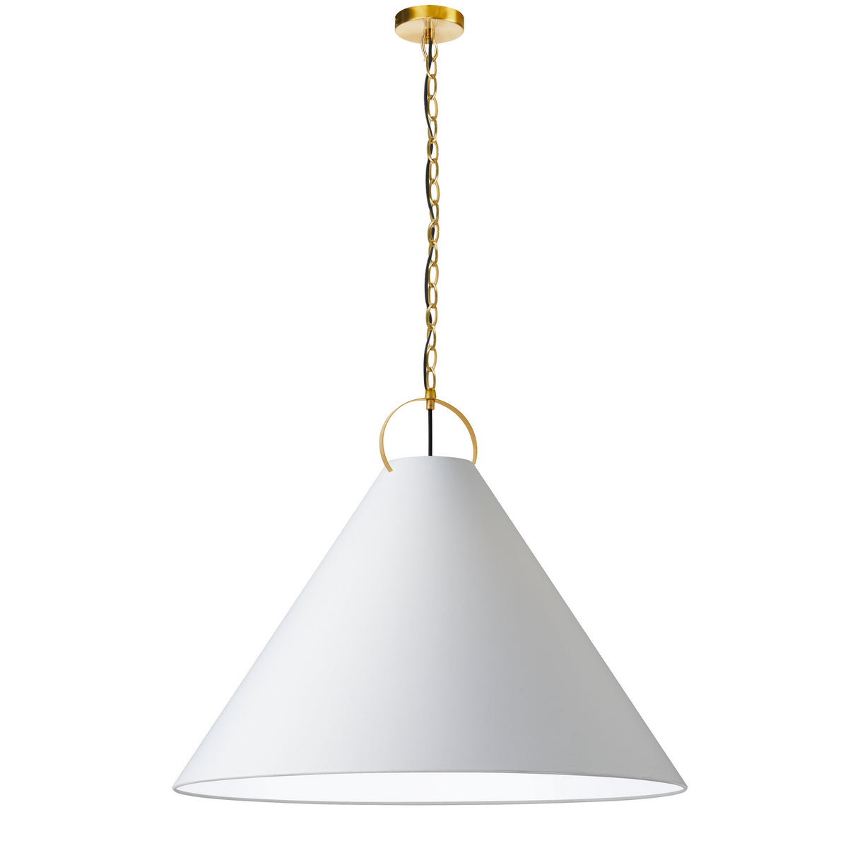 Suspension Princeton Laiton vieilli, Blanc, 32" – Dainolite