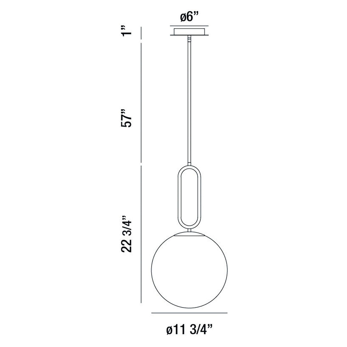 Suspension Prospect Noir mat, Verre blanc globe – vue 3
