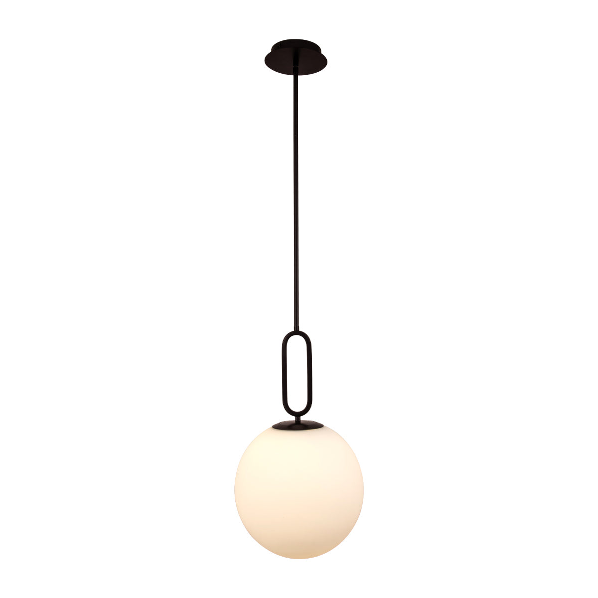 Suspension Prospect Noir mat, Verre blanc globe – Eurofase