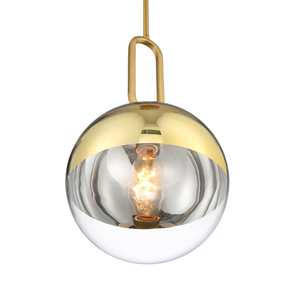 Suspension Prospect Or, Verre transparent globe – vue 3