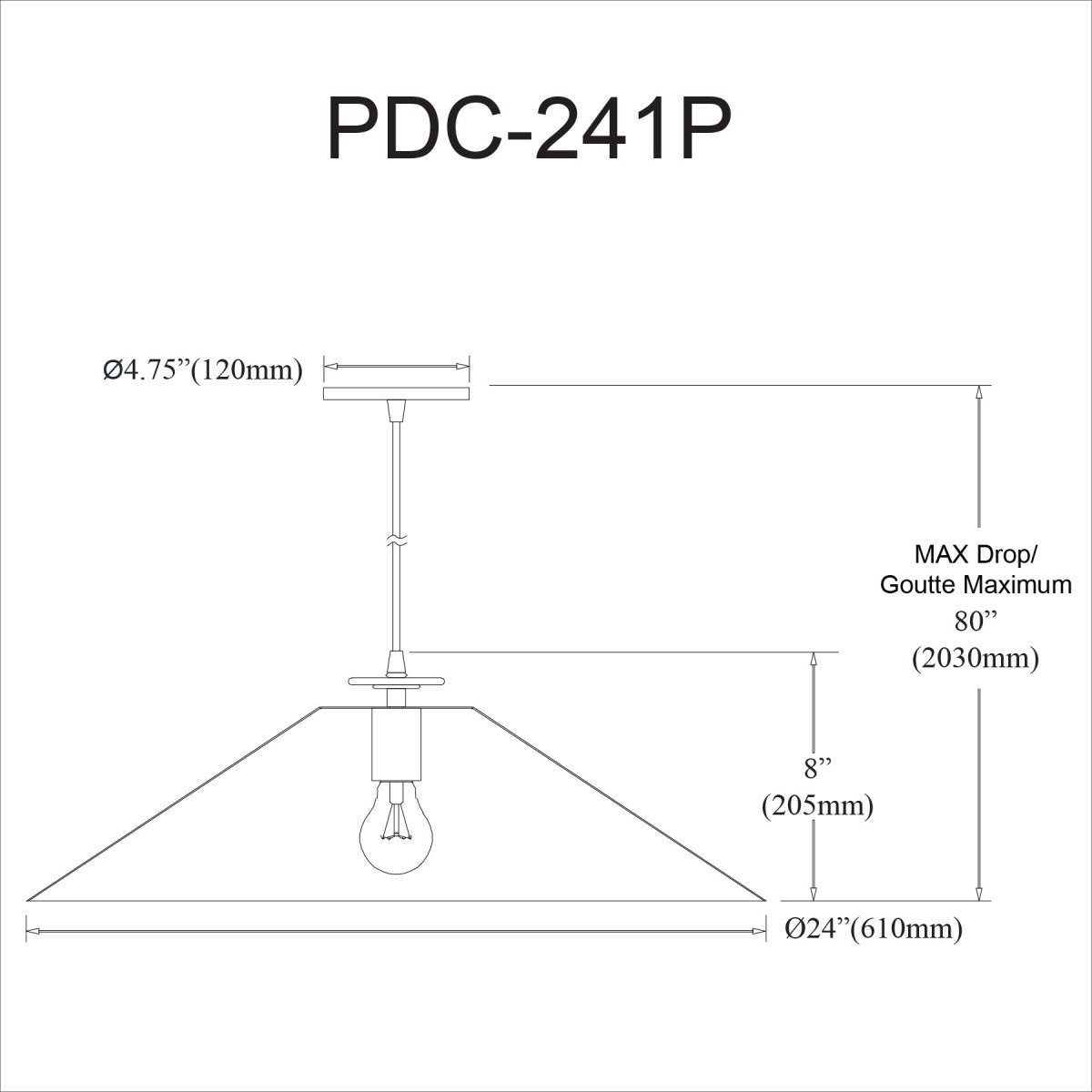 Suspension Prudence - Laiton vieilli Noir mat by Dainolite | Luminaires & cie