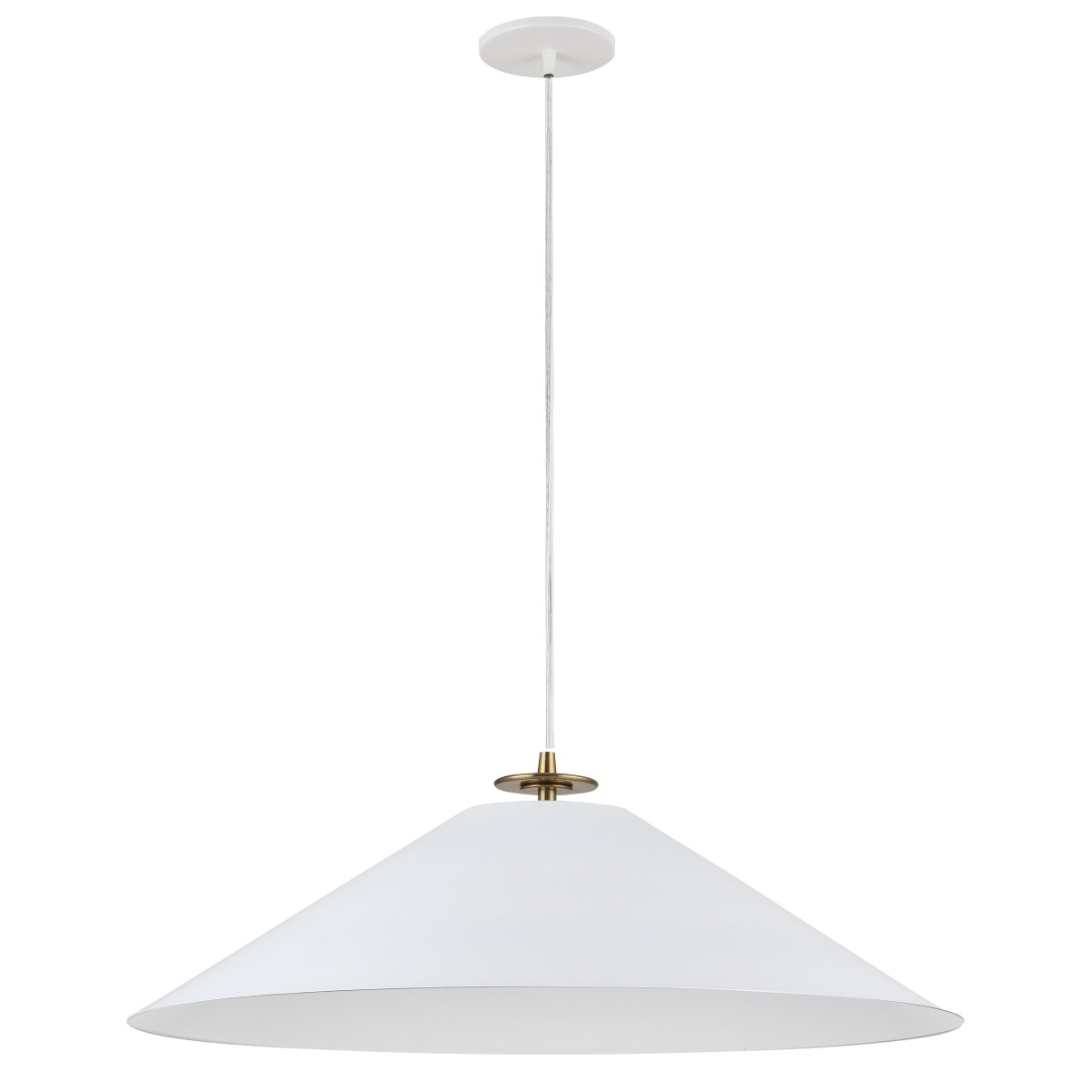Suspension Prudence - Laiton vieilli Blanc mat by Dainolite | Luminaires & cie