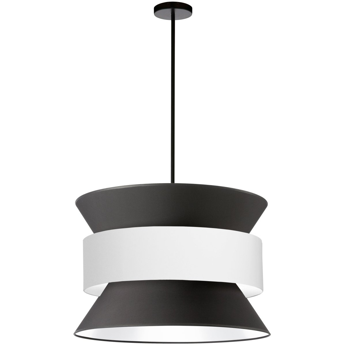 Suspension Questa - Noir mat Blanc by Dainolite | Luminaires & cie
