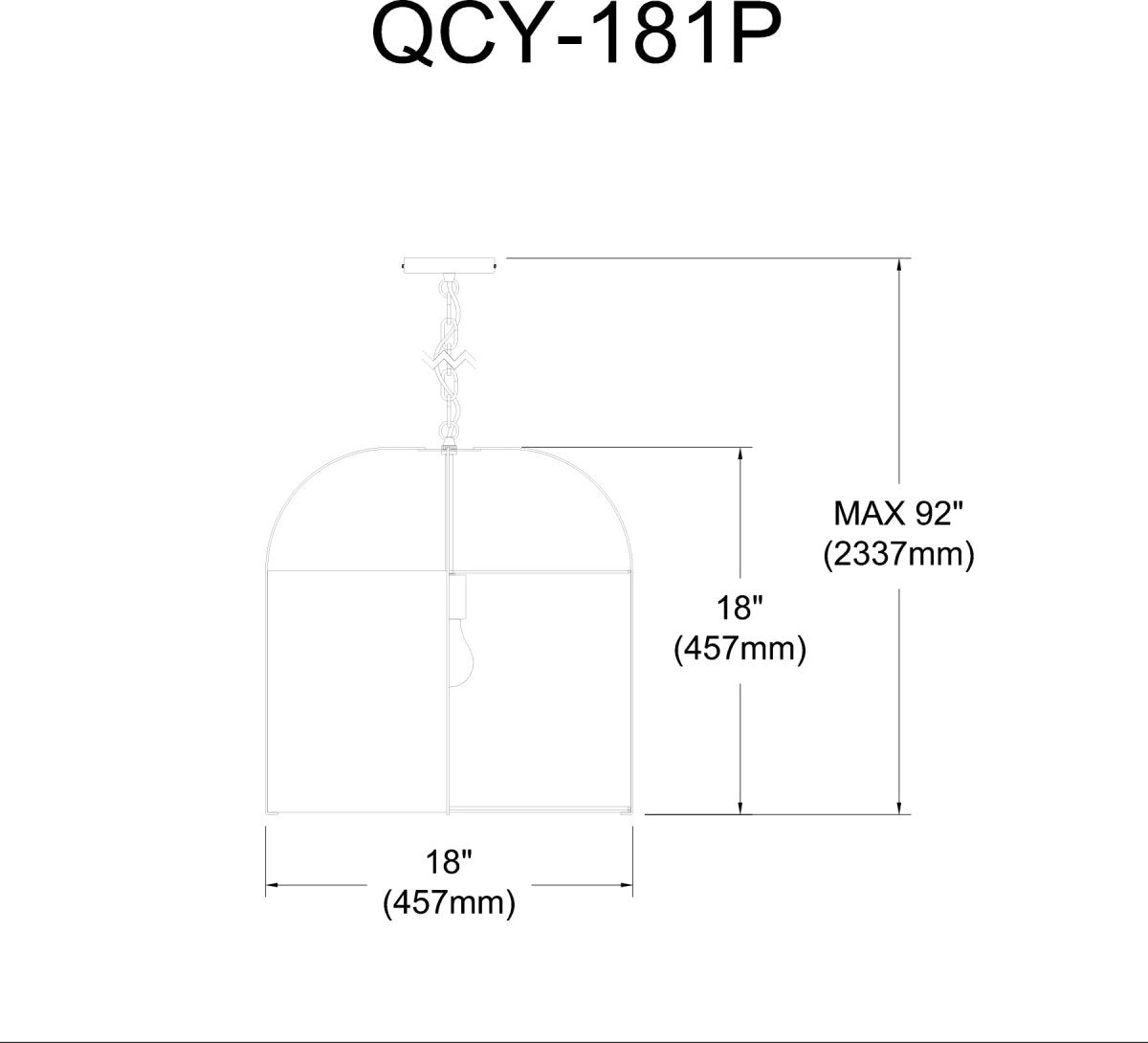 Suspension Quincy - Or 18" by Dainolite | Luminaires & cie