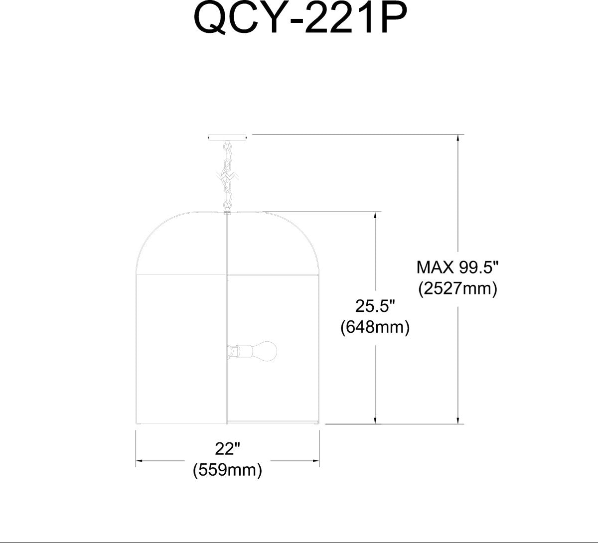 Suspension Quincy - Or 22" by Dainolite | Luminaires & cie