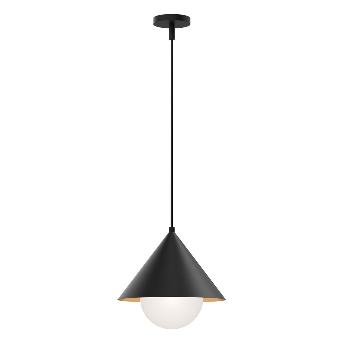 Suspension Remy - Verre noir / opale mat by Alora Lighting | Luminaires & cie
