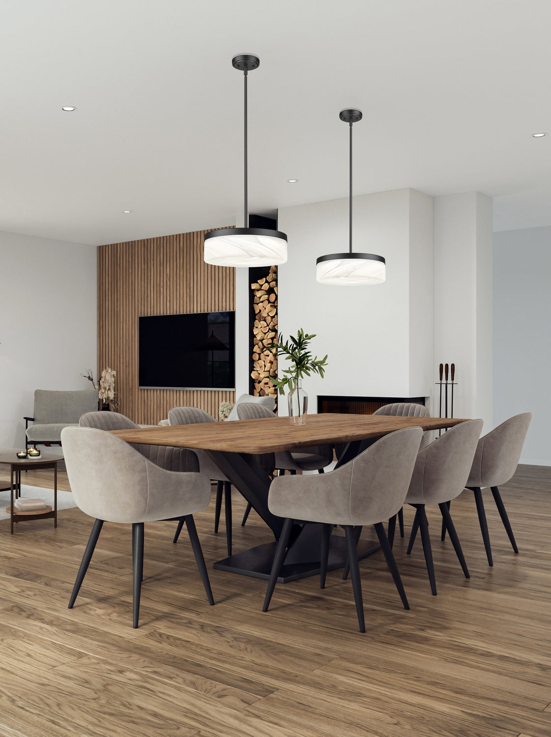Suspension Renaud Noir mat – vue 2