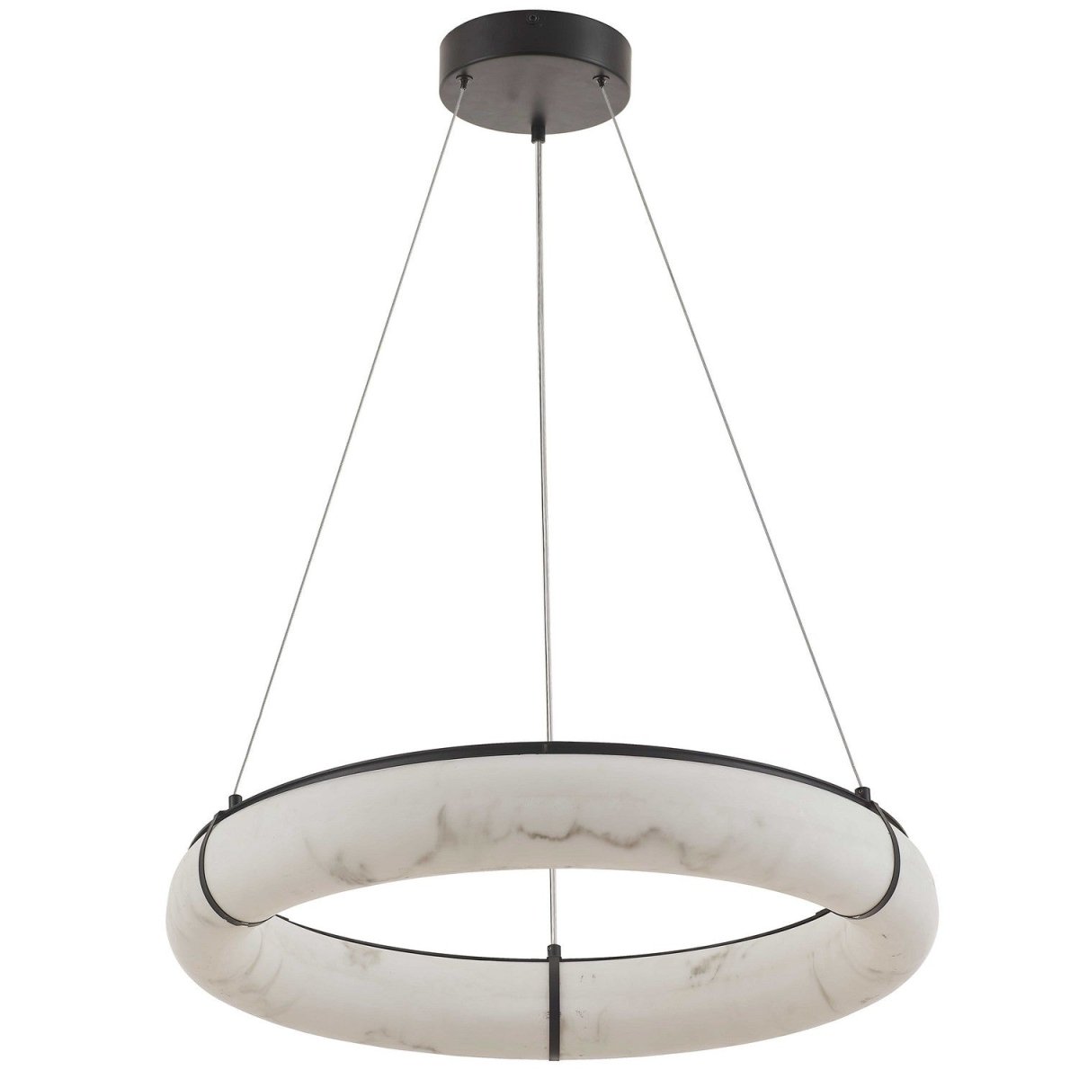 Suspension Reuben - 23 3/4" Faux alabâtre / Noir mat by Dainolite | Luminaires & cie