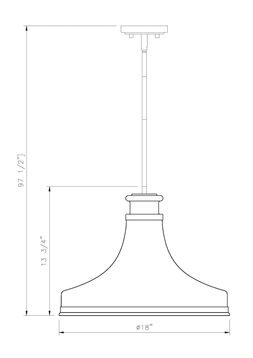 Suspension Reznor Nickel brossé, 18" – vue 5