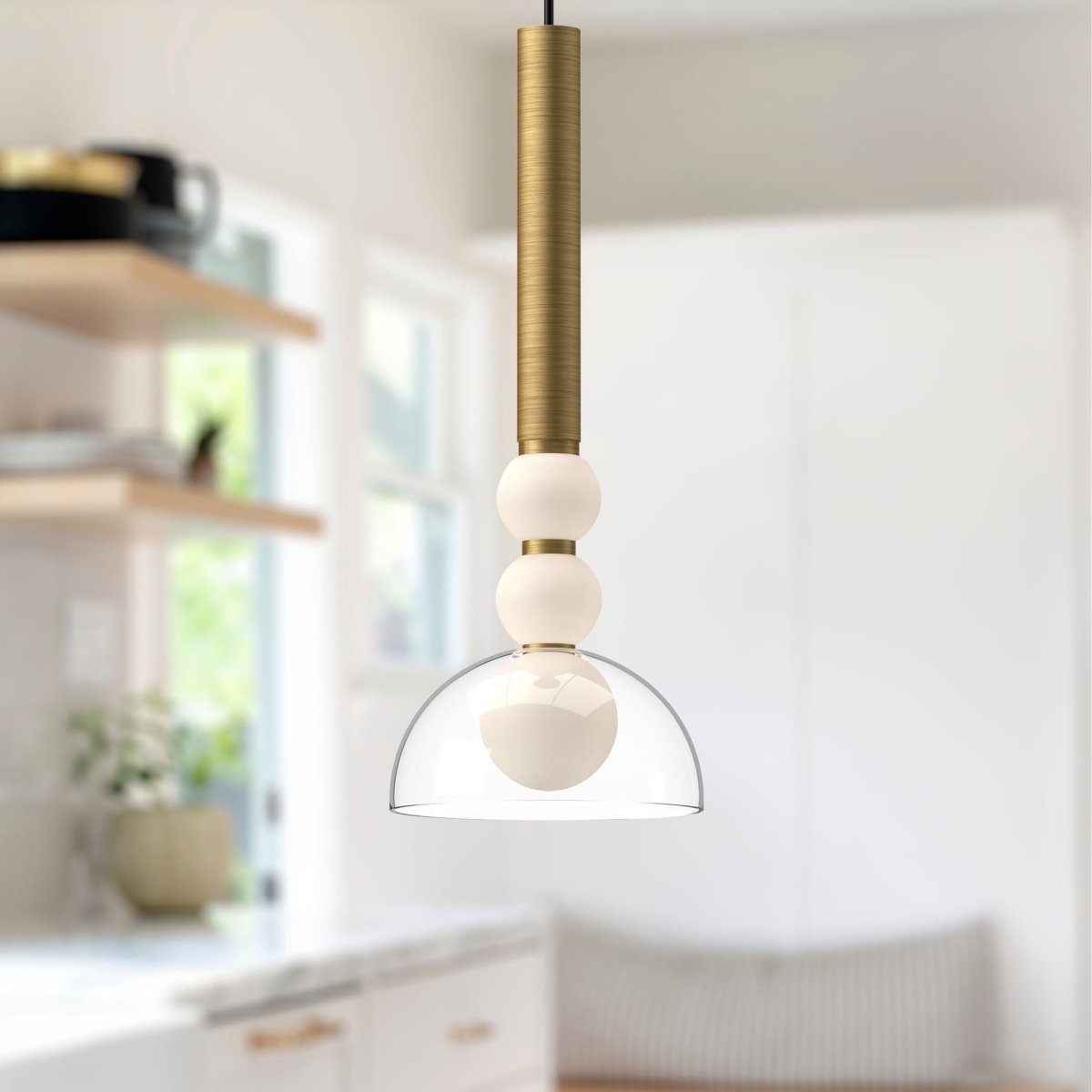 Suspension Rise - Or / clair brossé 6" by Kuzco Lighting | Luminaires & cie