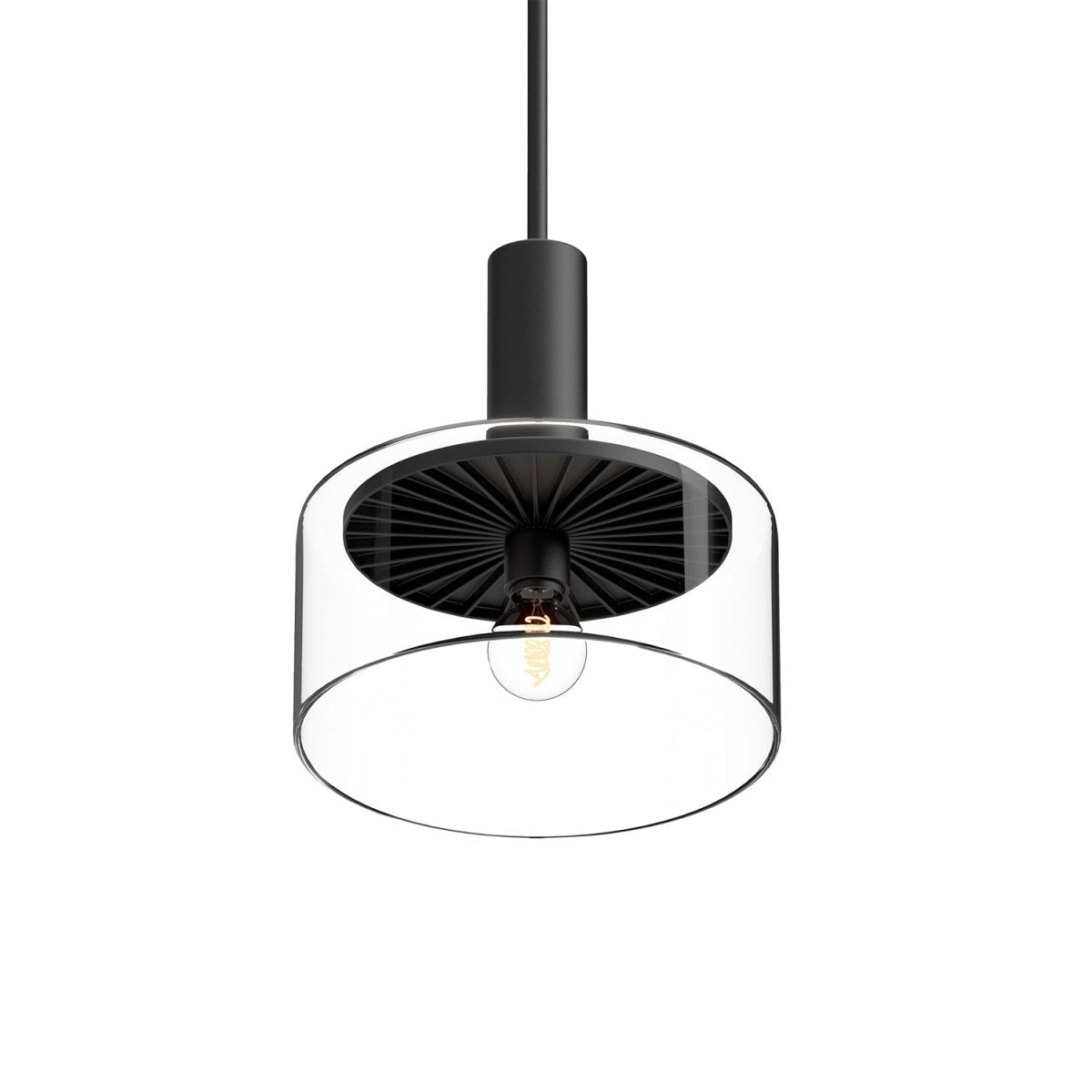 Suspension Royale - Verre transparent / noir mat by Alora Lighting | Luminaires & cie