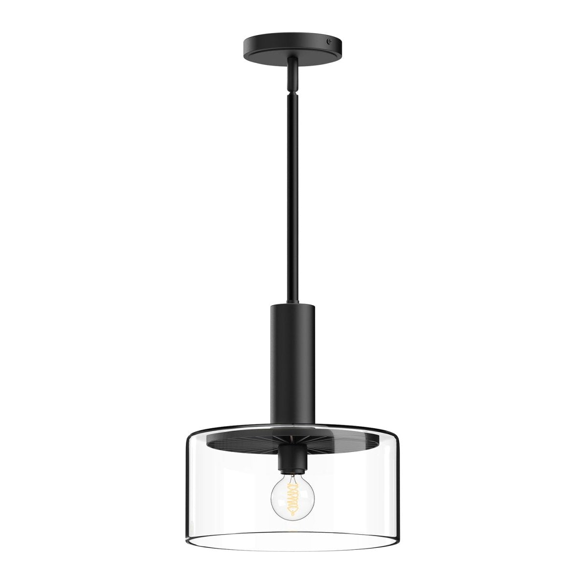 Suspension Royale - Verre transparent / noir mat by Alora Lighting | Luminaires & cie