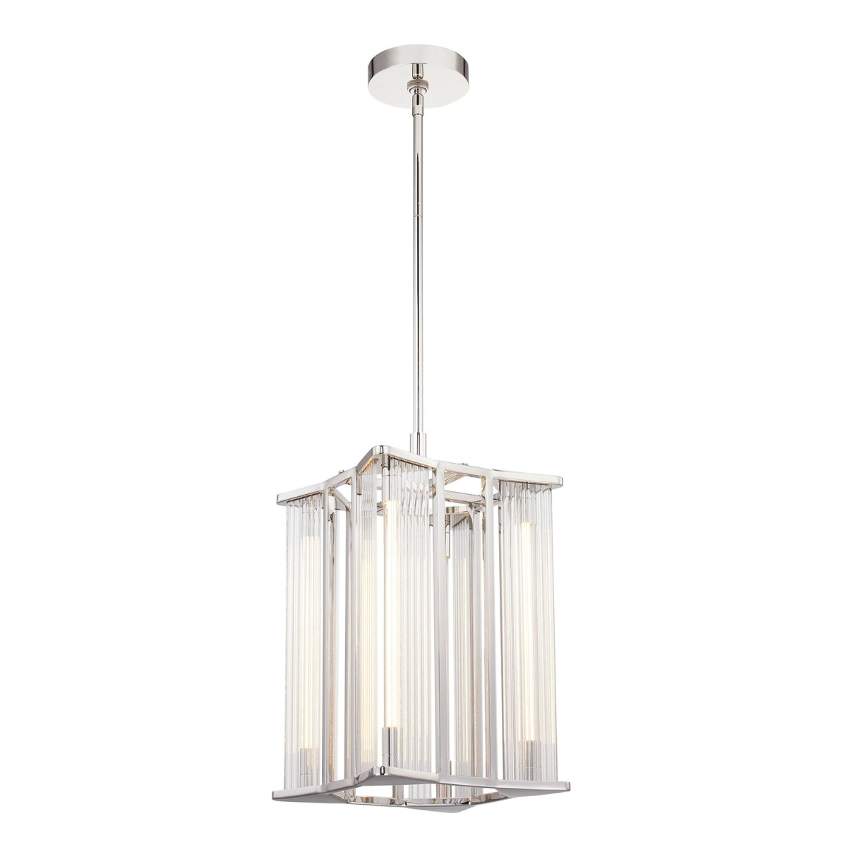 Suspension Sabre - Nickel poli / verre côtelé by Alora Lighting | Luminaires & cie