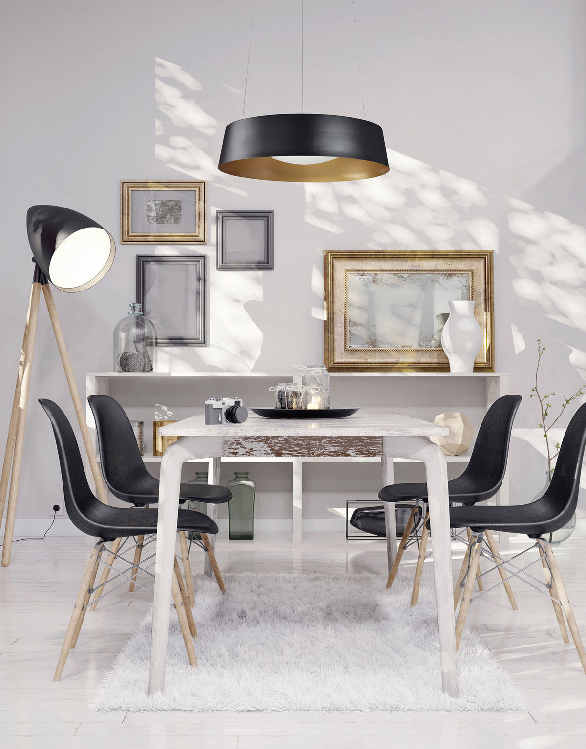 Suspension Sampson Noir – vue 3