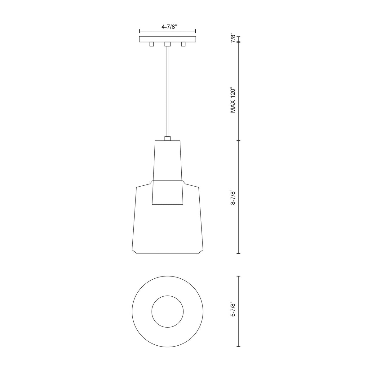 Mini-suspension Samson Transparent – vue 3