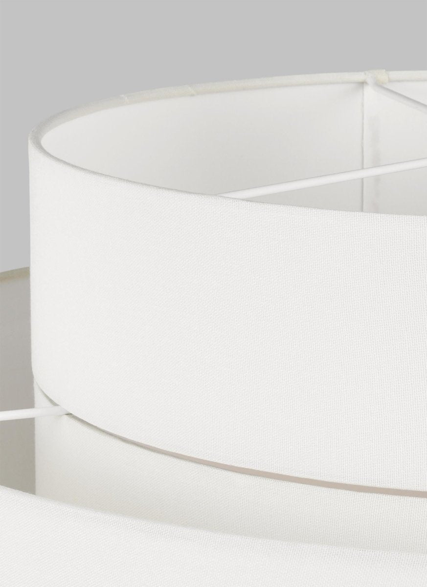 Suspension Sawyer - Laiton brûlé Écran de soie blanc à l'intérieur clair à l'extérieur 26" by Visual Comfort Studio | Luminaires & cie