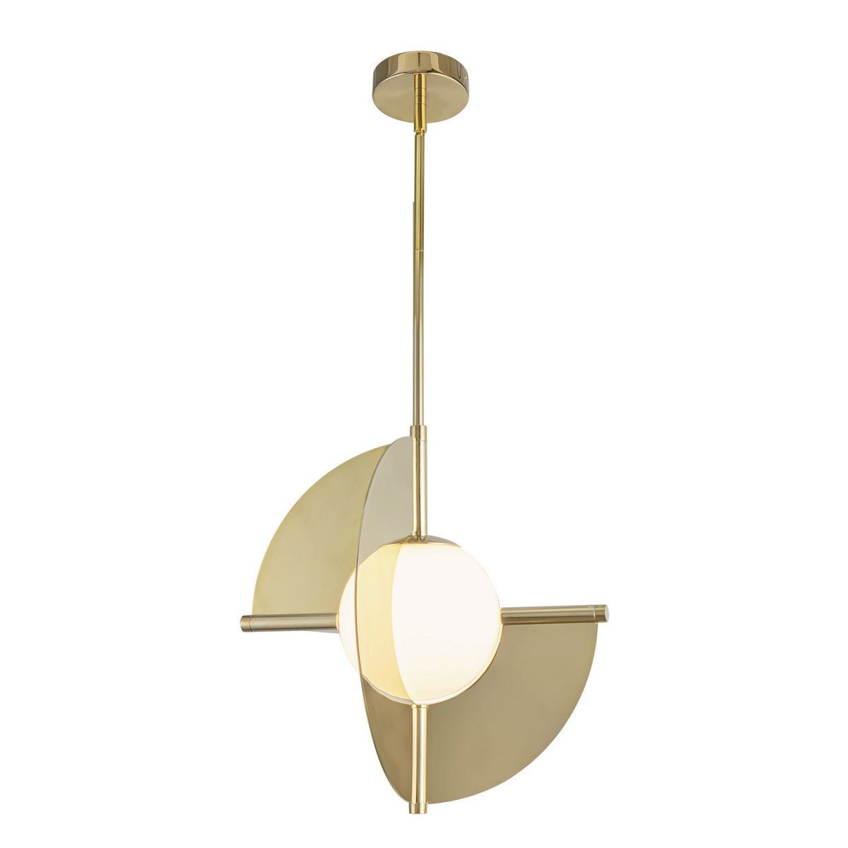 Suspension Scorpio Laiton métallisé / Verre opale – Kuzco Lighting
