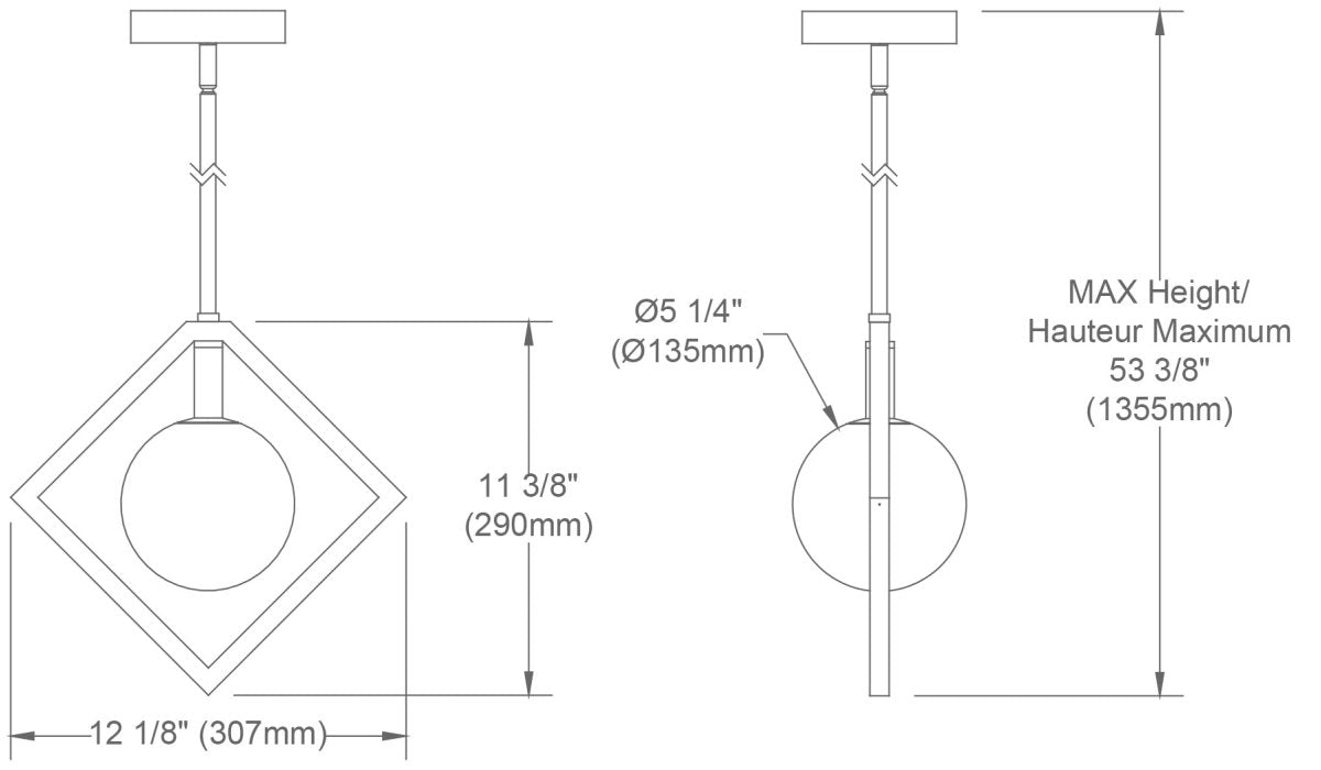 Suspension simple Glasgow - by Dainolite | Luminaires & cie