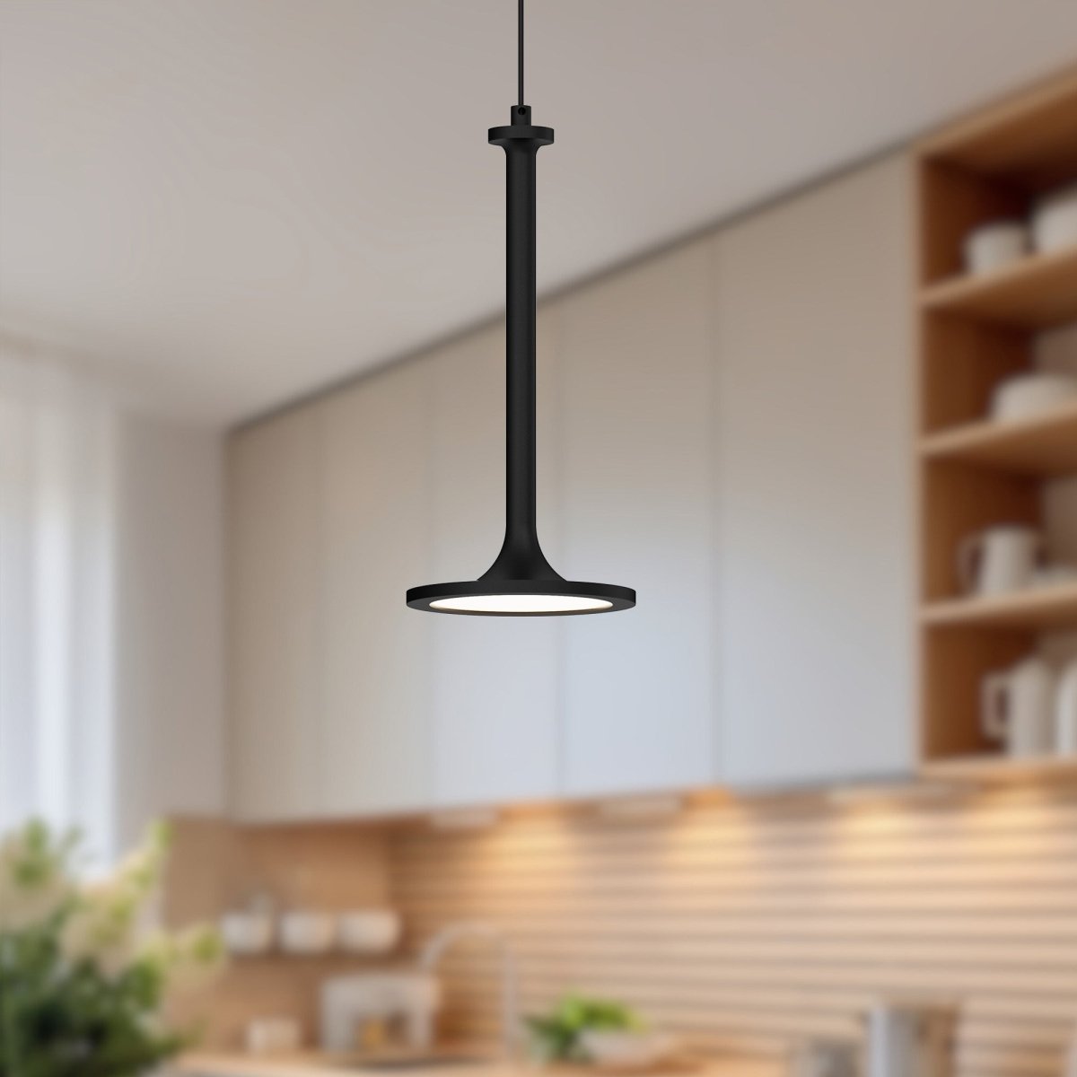 Suspension simple Issa - Noir mat by Alora Lighting | Luminaires & cie