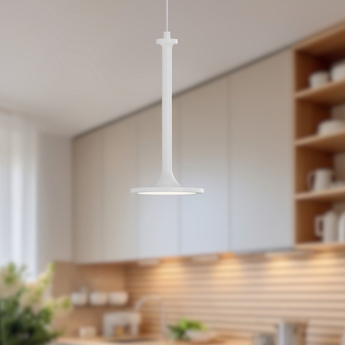 Suspension simple Issa - Blanc by Alora Lighting | Luminaires & cie