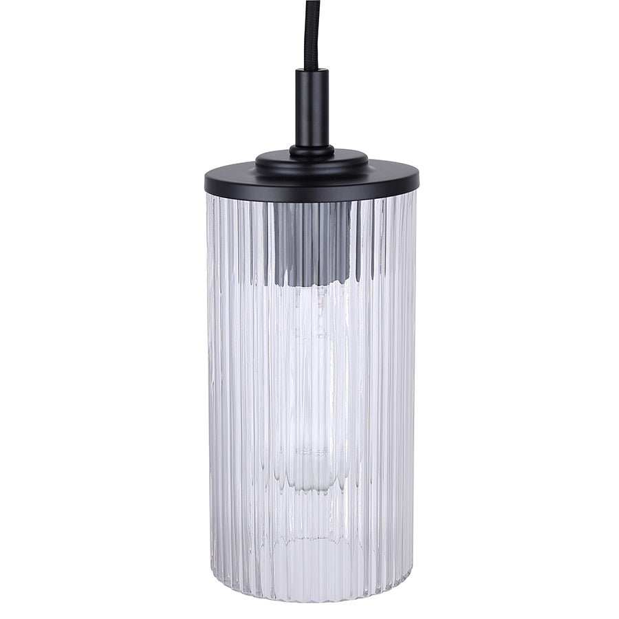 Suspension simple Kinslea - Noir mat Verre clair by Canarm | Luminaires & cie